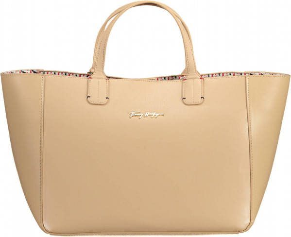 Tommy Hilfiger Shopper ICONIC TOMMY SATCHEL met modieuze textielen schouderriem