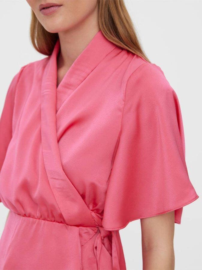 Vero Moda Top met korte mouwen satijnen wikkel