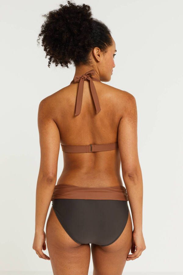 BEACHWAVE omslag bikinibroekje donkerbruin/bruin