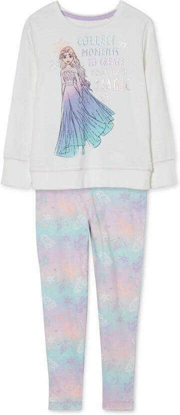 C&A Frozen pyjama met biologisch katoen wit/lichtblauw
