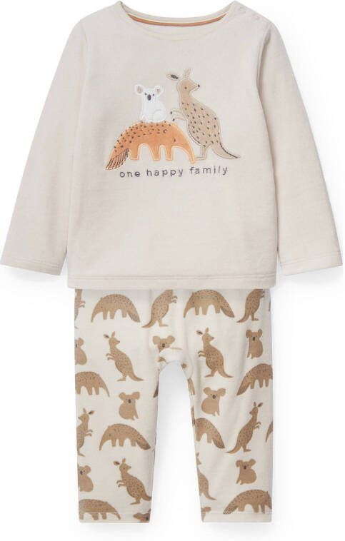 C&A longsleeve + broek beige/bruin