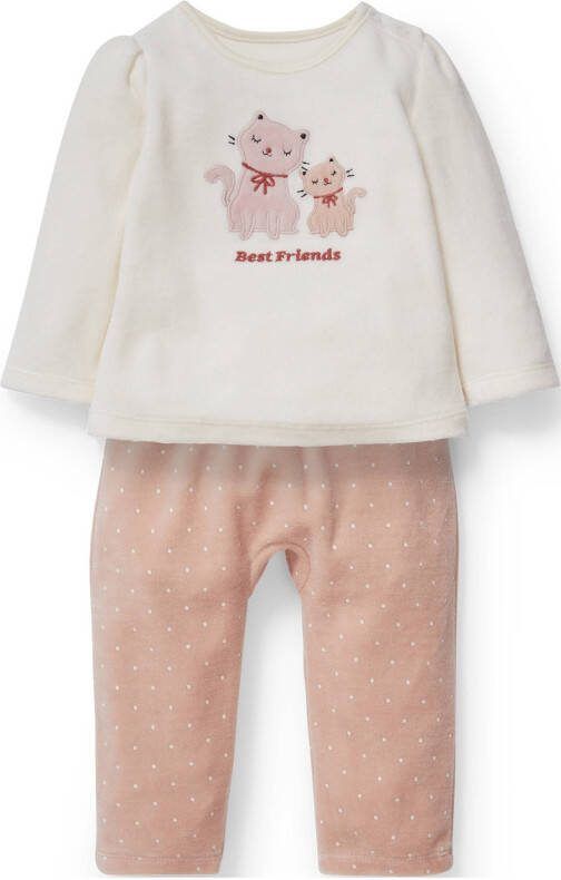 C&A longsleeve + broek oudroze/wit
