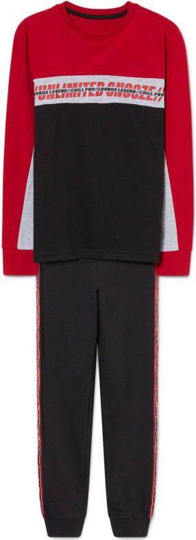 C&A pyjama met tekst rood/zwart
