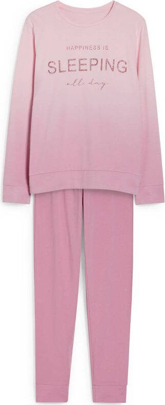 C&A pyjama met tekst roze