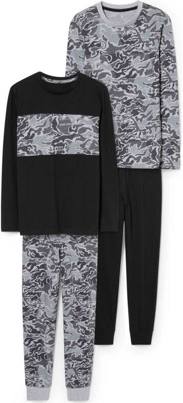 C&A pyjama set van 2 grijs/zwart