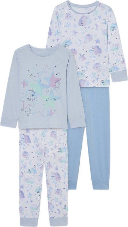 C&A pyjama set van 2 met all over print lichtblauw
