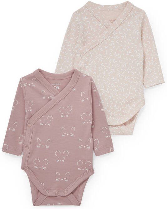 C&A romper set van 2 oudroze/lichtroze