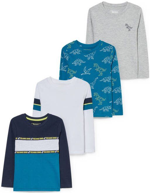 C&A Tough Team longsleeve set van 4 blauw/grijs