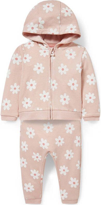 C&A vest + broek roze/wit