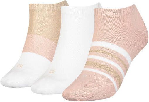 Calvin Klein sneakersokken set van 3 lichtroze