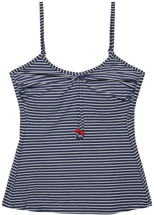 ESPRIT Women Beach gestreepte tankini bikinitop donkerblauw/wit