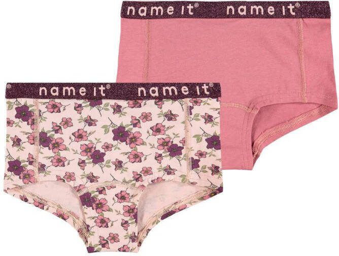 NAME IT KIDS slip set van 2 roze/oudroze
