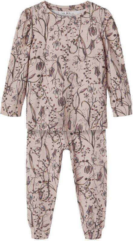 NAME IT MINI pyjama NMFROSALI met all over print roze