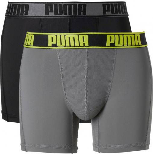 PUMA Boxershorts Active 2 Pack Grijs/Zwart