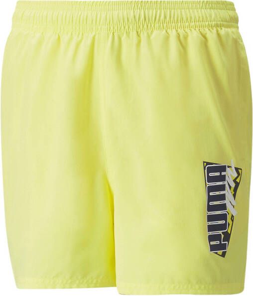 Puma regular fit short van gerecycled polyester geel
