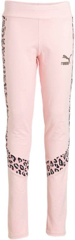 Puma slim fit joggingbroek met printopdruk lichtroze