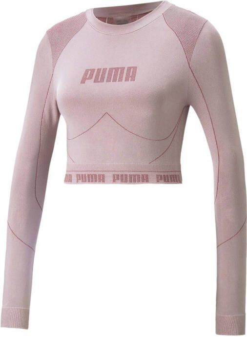 Puma evoknit crop top roze dames