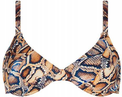 Sapph beugel bikinitop Cotys met slangenprint bruin