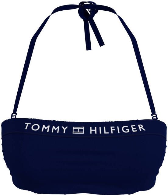 Tommy Hilfiger strapless bandeau bikinitop donkerblauw