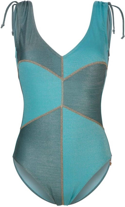 Opera Badpak met subtiele glans Turquoise